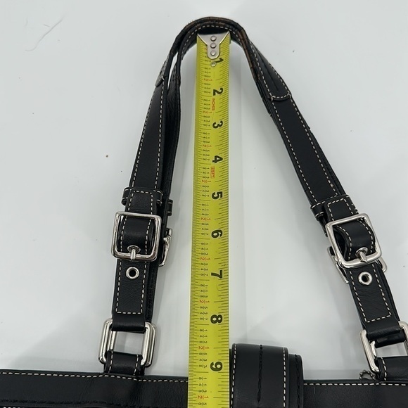 COACH Black & Gray Hampton Signature C Canvas Shoulder Bag Satchel Purse #F12643 - Picture 13 of 14